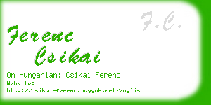 ferenc csikai business card